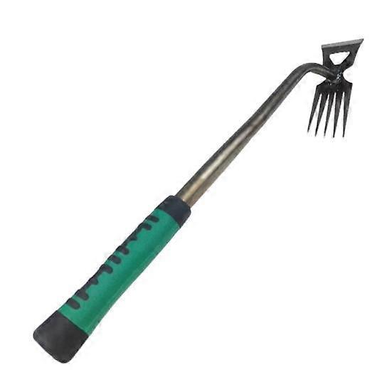 Multifunctional Weeder Tool with Non-Slip Handle Sharp Tines Design Rustproof Weeding Artifact Uprooting