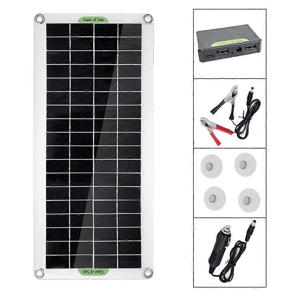 Typ A 30W bärbar solpanel polykristallin solladdningsregulator för bil marin båt