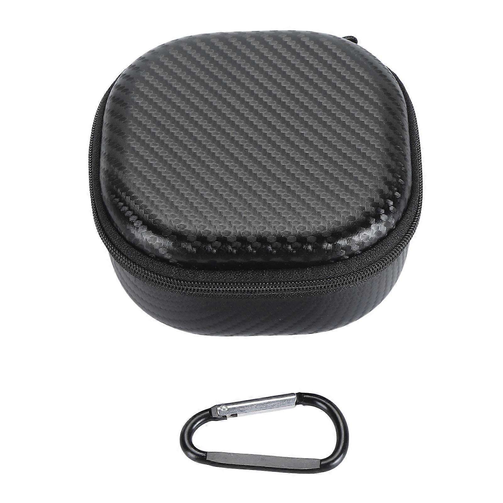 Black Carbon Fiber Bluetooth Speaker Case - Large Capacity, Shockproof, Portable