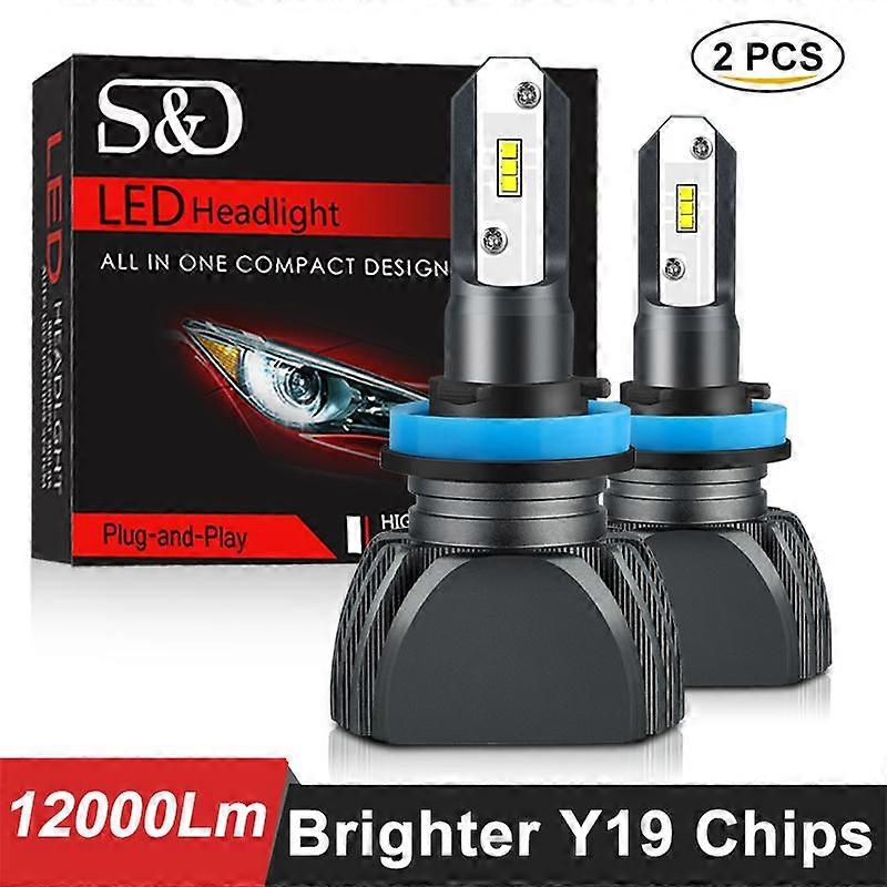 Fanless Car Headlight Bulbs H4 LED H7 H1 H3 H8 H9 H11 9005 9006 880 881 H27 HB3 HB4 12000lm 4300K Yellow Fog Light Driving lamp
