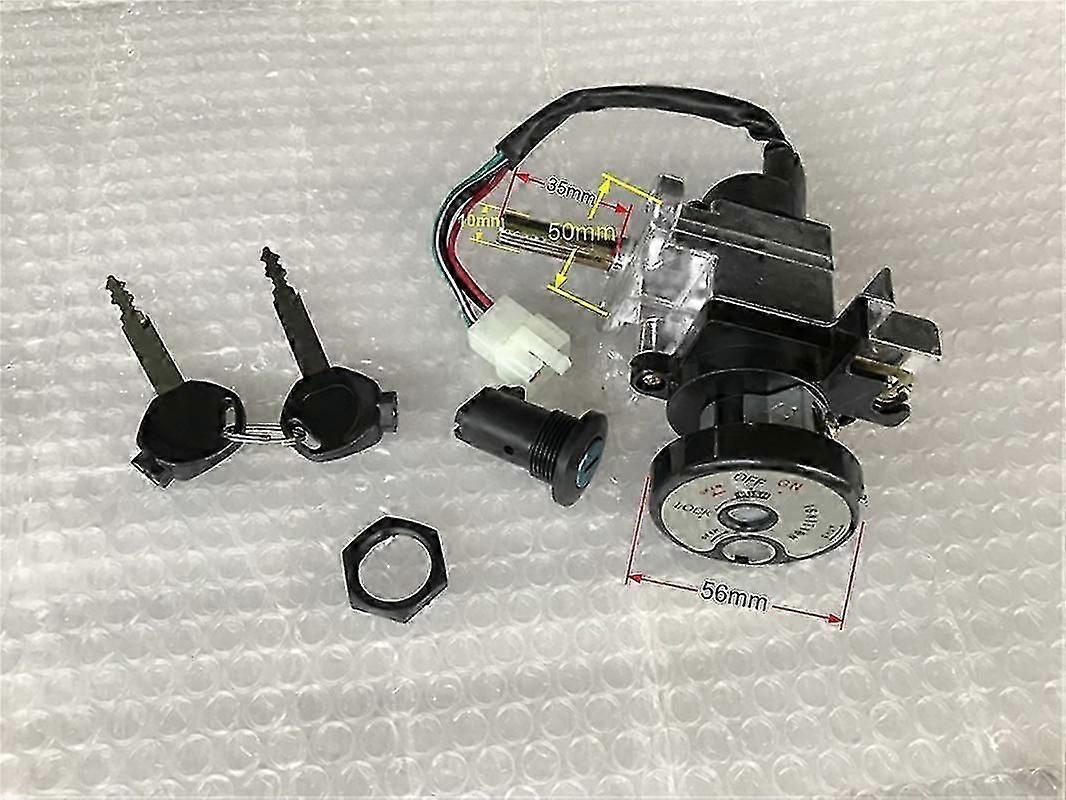 Motorcycle Ignition Switch Key With Wire For Scooter Gy6 125 Yamaha Cygnus Ignition Key Switch Set Seat Lock Key Chinese Scooter