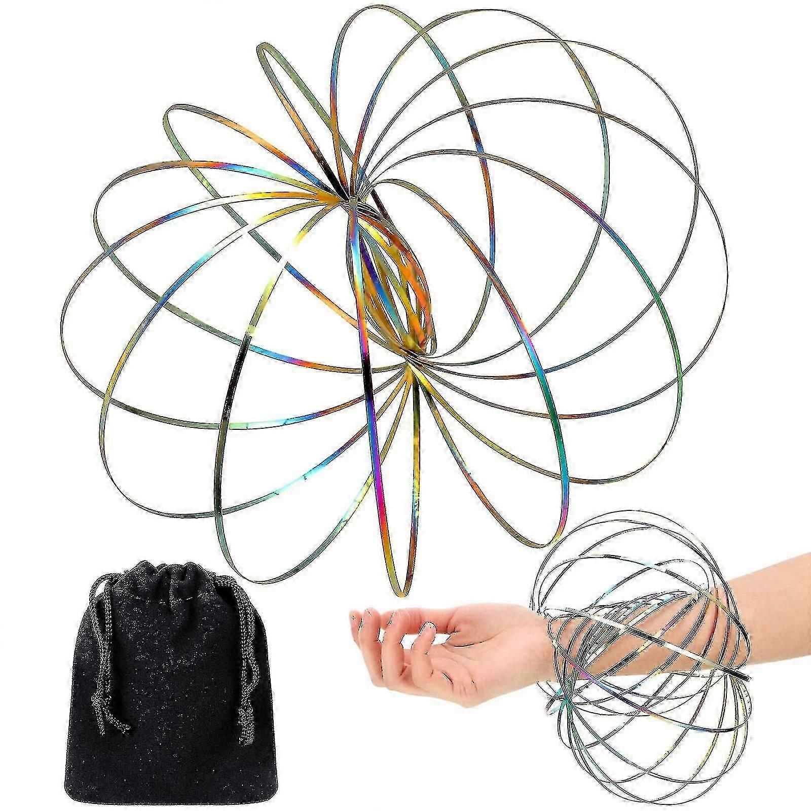 Flowringe Legetøj 3D Arm Spring Magic Flow Ring Rustfrit stål Multi sensorisk pædagogisk og interaktivt forårslegetøj