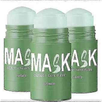 3pcs Green Tea Mask Stick Acne Blackheads Facial Deep Cleansing Tightening Pores Smear Mask Mud Skin Care Mask