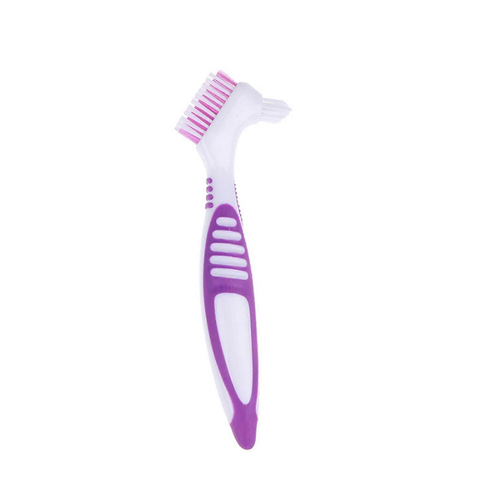 1Pc Denture Teeth Brush Easy Grip Handle Double Sided Toothbrushes