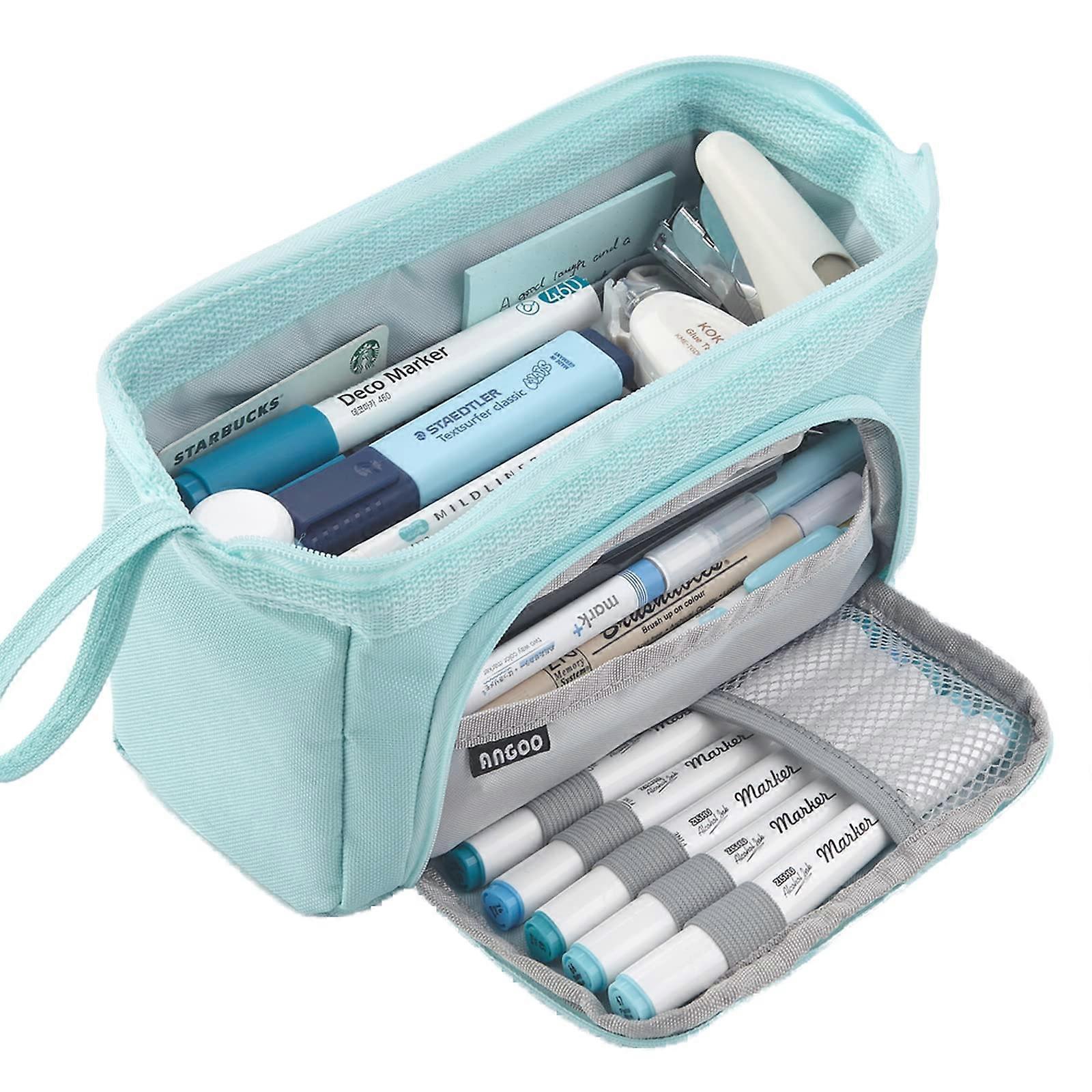 Multi-Compartment Pencil Case with Zippered Pouch Design
