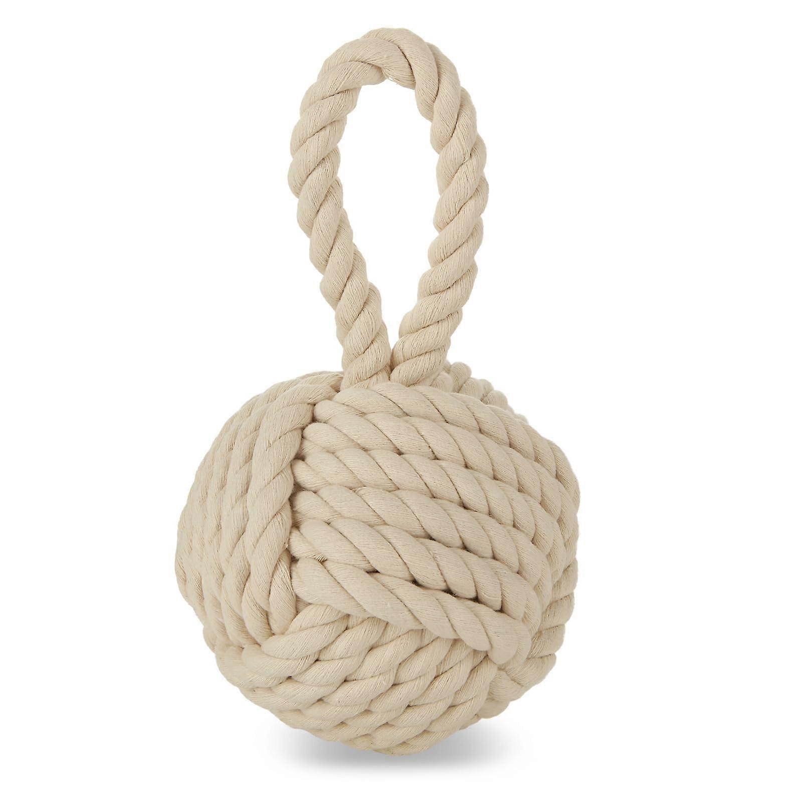 Nautical Rope Knot Door Stopper - 6-Inch Heavy-Duty Floor Protector for Home Decor, Rustic Style, Durable Material