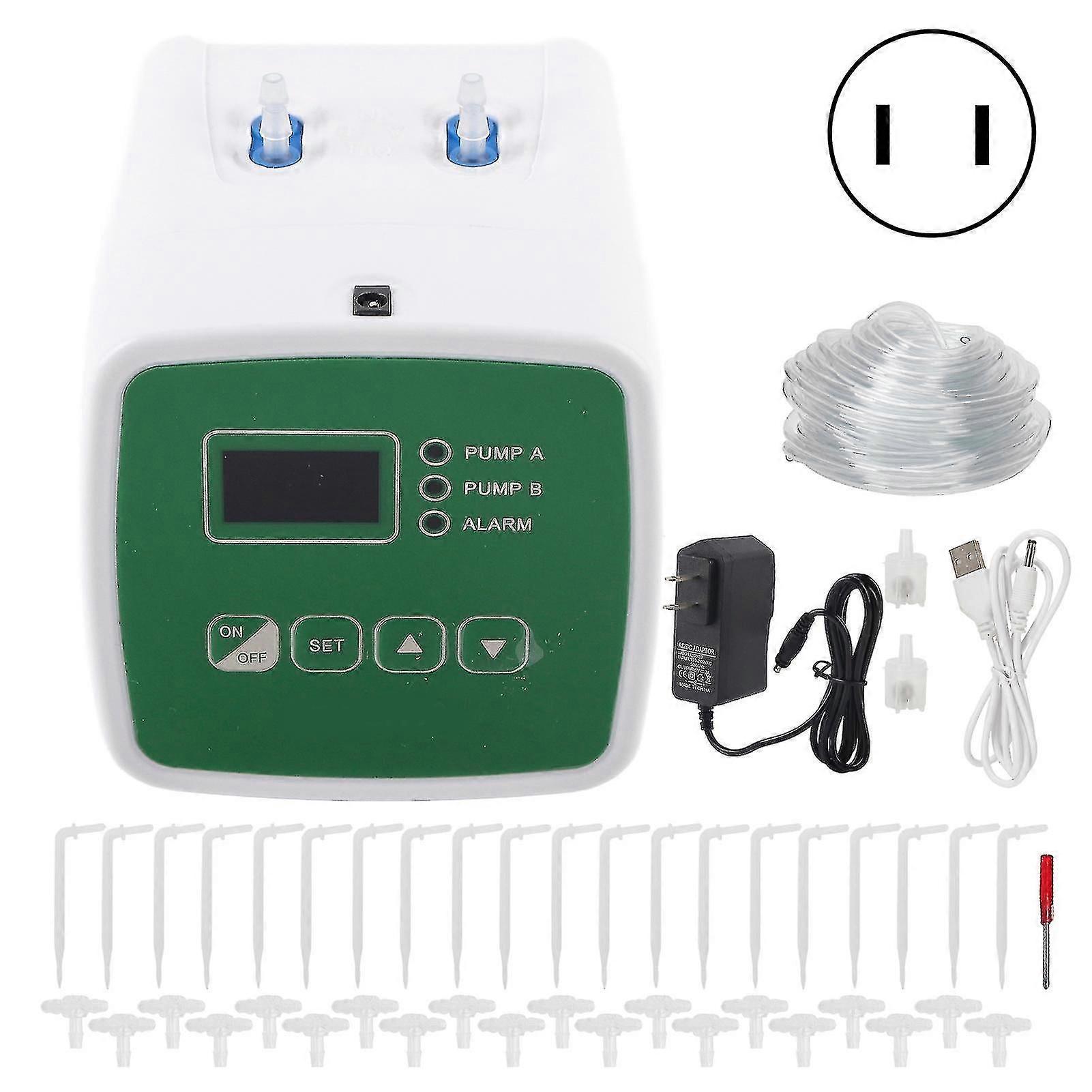 Automatic Watering System Usb Intelligent Garden Irrigation Watering Timer 100-240vdouble Pump Kit Us Plug