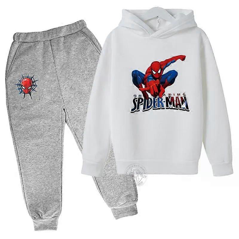 Marvel Spider Man Printed Children's Street Fashion Boys and Girls Sports Hoodie+Sweatpants Two Piece Sports Autumn/Winter Set