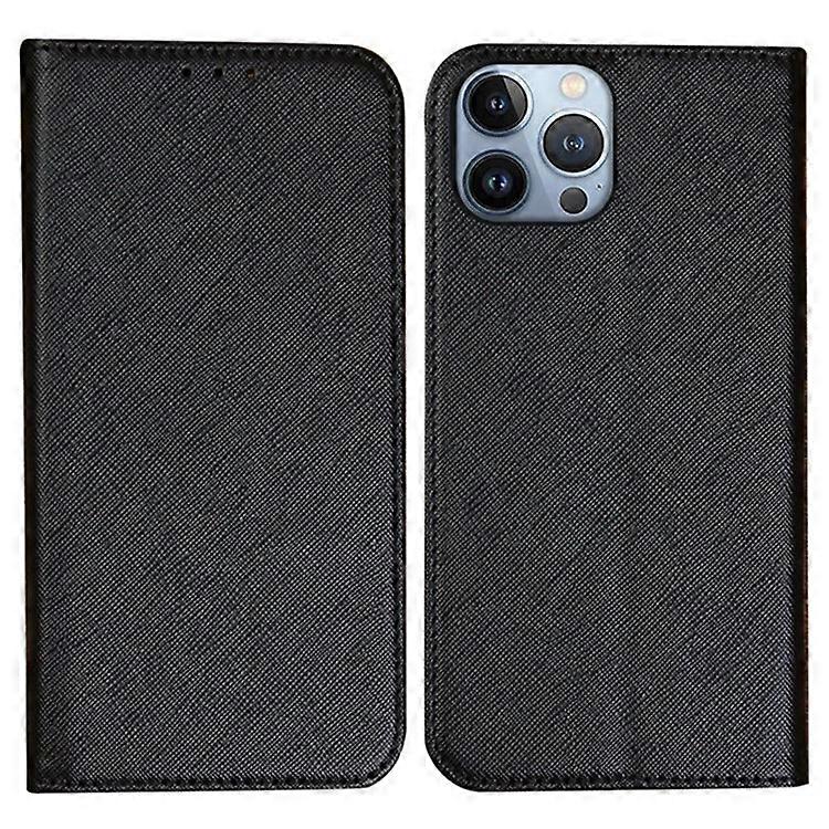 Compatible For iPhone 16 Pro Max Case Magnetic Closure Cross Texture PU Leather Phone Cover