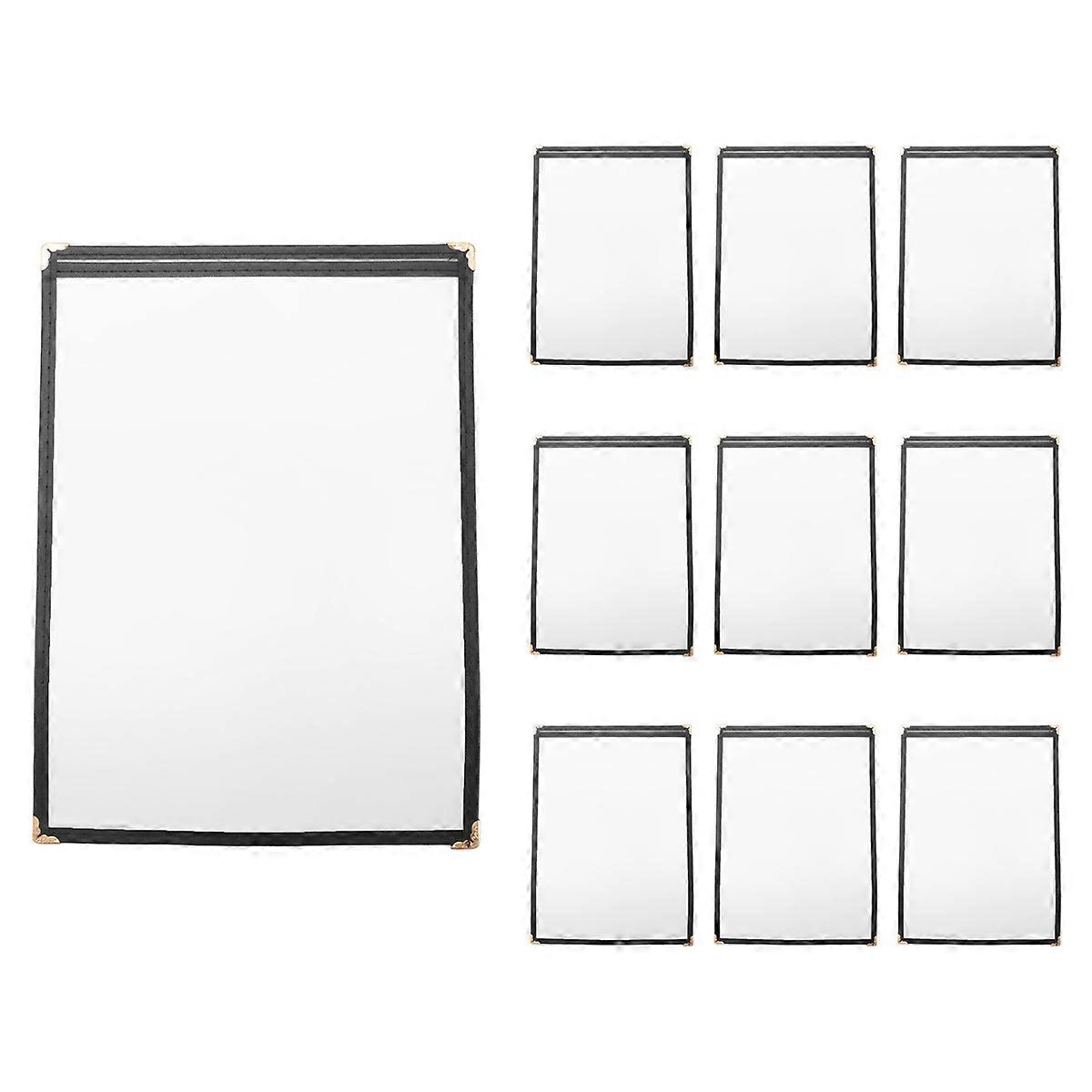 Paquet de 10 couvertures de menu - une page, 2 vues, convient au papier 8,5 x 11 pouces - couvertures de menu de restaurant