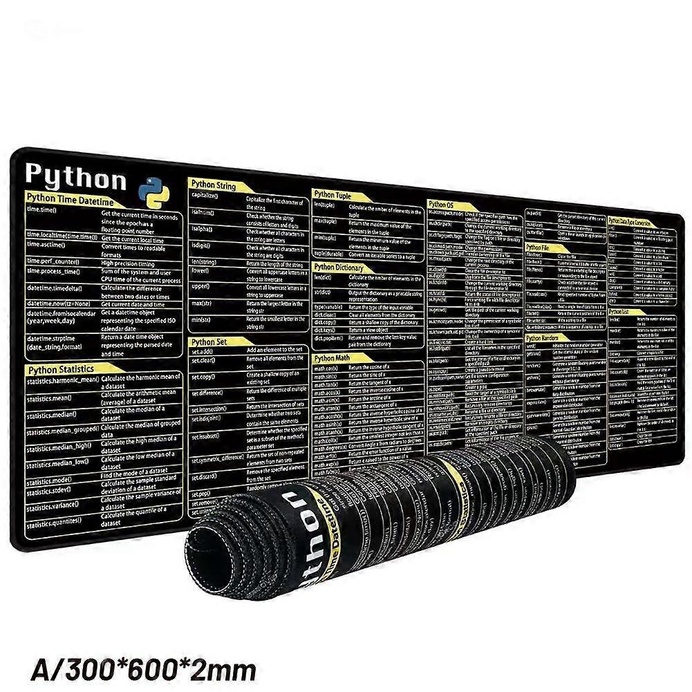 Python Programing Mouse Pad Large Shortcuts Cheat Sheet Keyboard ...