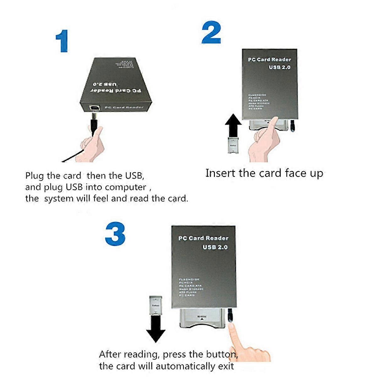 USB2.0 PCMCIA Card Reader ATA Card Reader PC Card Reader USB 2.0 to PC ATA PCMCIA Adapter Flash Disk Memory Card Reader
