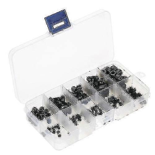 200pcs Black Allen Head Socket Internal Hex Set Grub Screw Assortment Cup Point Screws Kit for Home