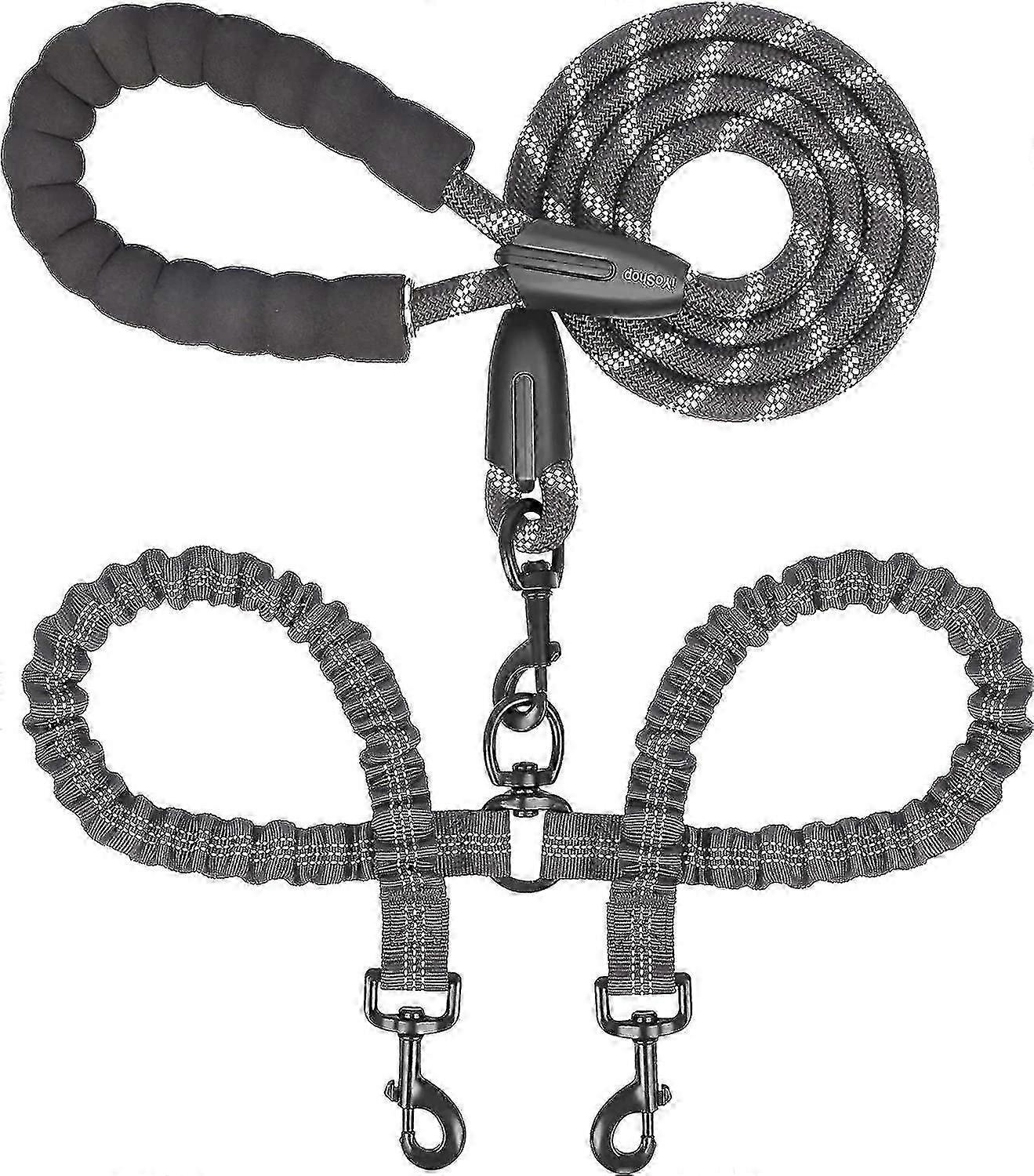 Double Dog Leash, 360 Degree Rotation Without Tangles, Double Dog Walking Training Leash For Two Dogs