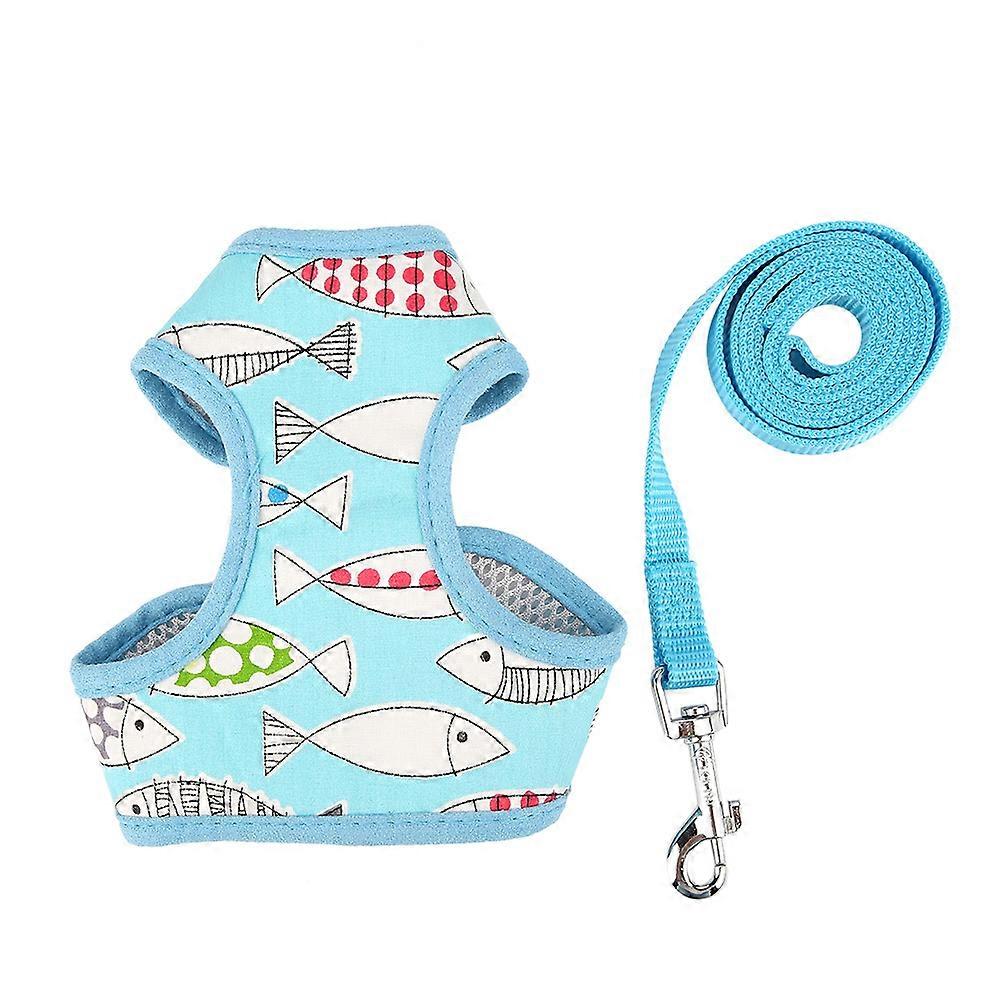 Comfortable Breathable Cartoon Dog Harness Vest for Small Pets, Cute Design, Adjustable Size, Soft Fabric