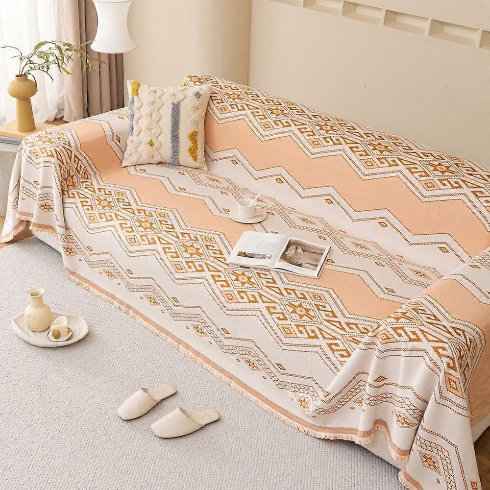 Nordic Bohemia Wind Sofa Cushion Cover Double Side Couch Cover Sofa Slipcover Universal Anti-cat Sofa Cover 1.2.3.4 Seat Blanket
