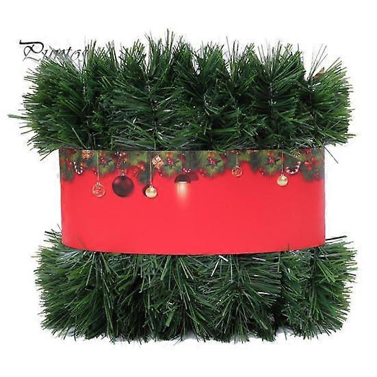 Christmas Pine Garland Realistic Artificial Pine Streamers Xmas Tree Wreath Decoration Indoor/Outdoor Ornament Party Favors