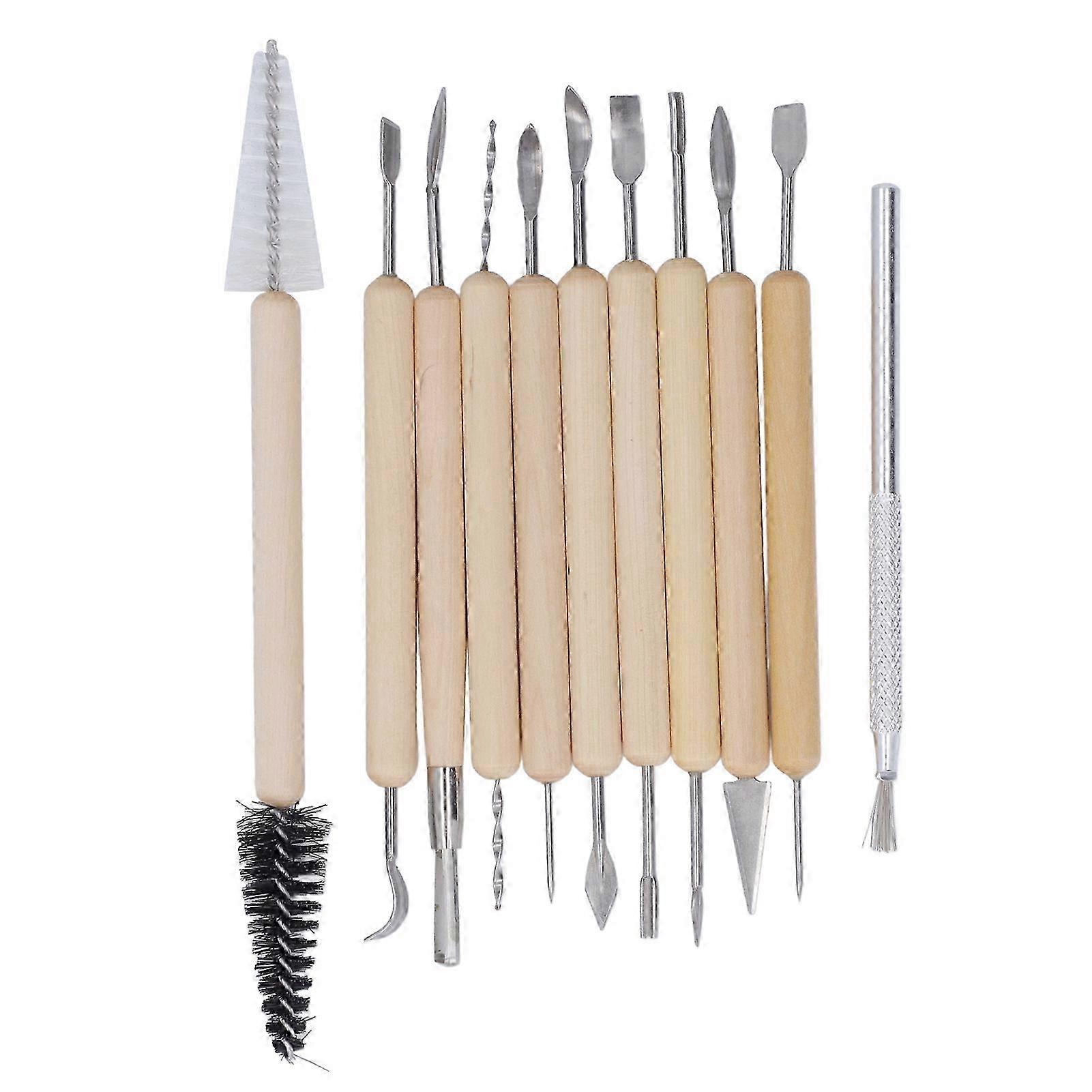 11Pcs Clay Sculpting Tool Set Robust Comfortable Hand Feeling Pottery Carving Tools for Workshop
