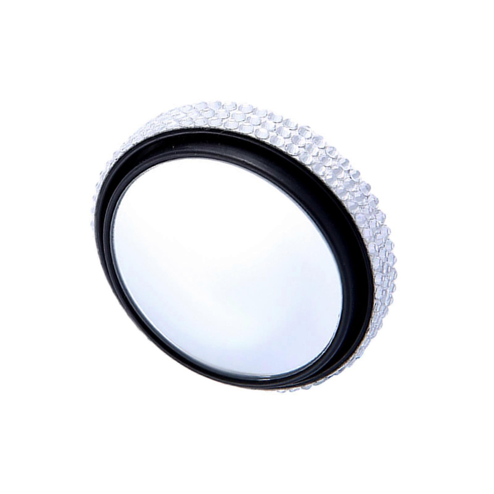 Blind Spot Mirror Small Round Rhinestone Decoration Waterproof Wide Angle
