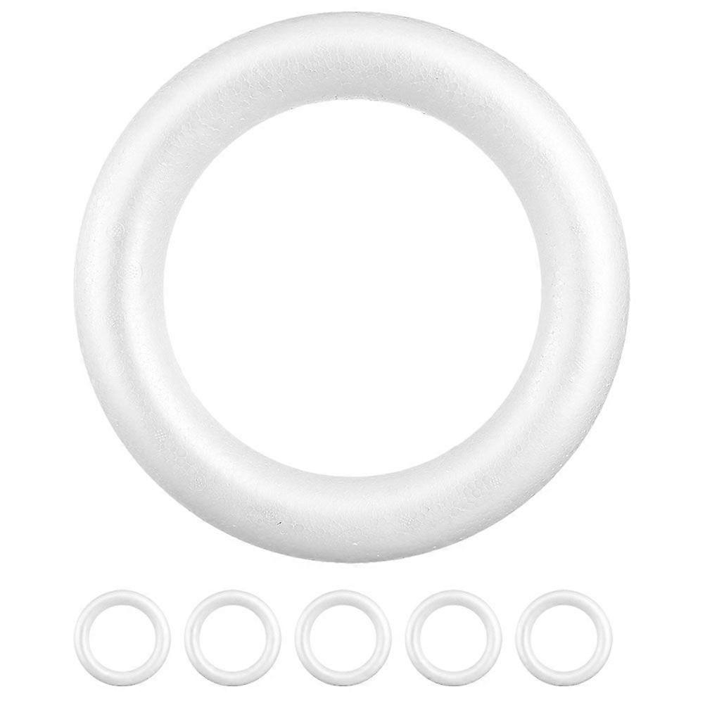 6Pcs Garland Foam Rings DIY Craft Ornaments Unpainted Foam Circles DIY Painting Foam Ring Models
