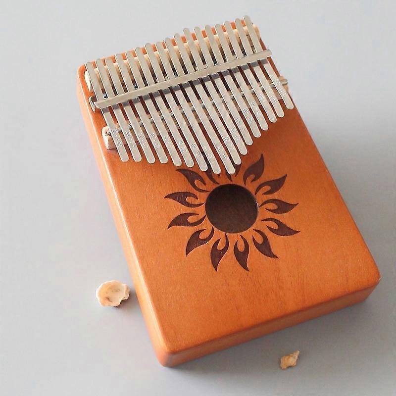 Piano à pouce portable Kalimba 17 tons, style :Acajou-Dieu du soleil