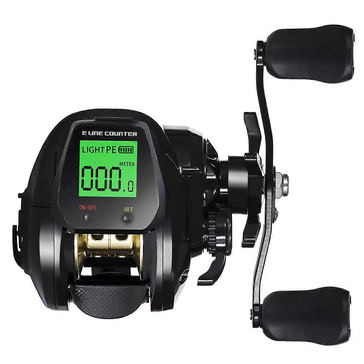 Electronic Baitcasting Fishing Reel LED Screen High Speed 7.2:1 10Kg Saltwater Waterproof Cast Drum