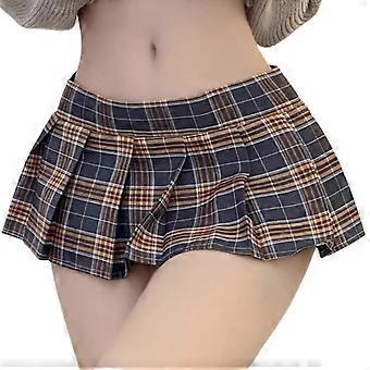 Studentessa Uniforme Vintage Controllato Minigonna per Signore Giapponese Campus Gioco di Ruolo Lingerie Plissettato Ultra Gonna Corta Rosa