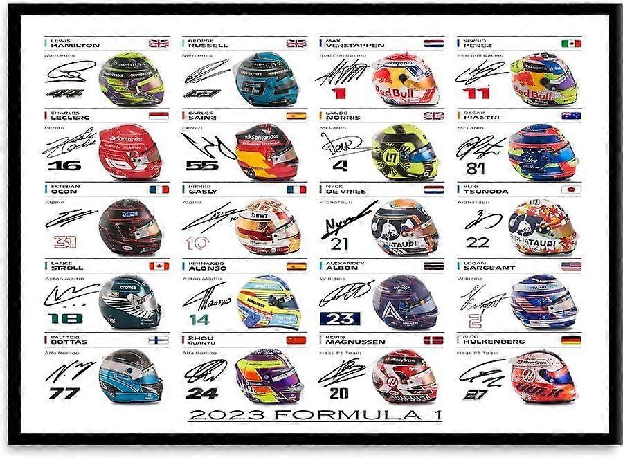 300/500/1000 قطعة ألغاز للبالغين ، خوذات سائقي الفورمولا واحد F1 2023 موقعة