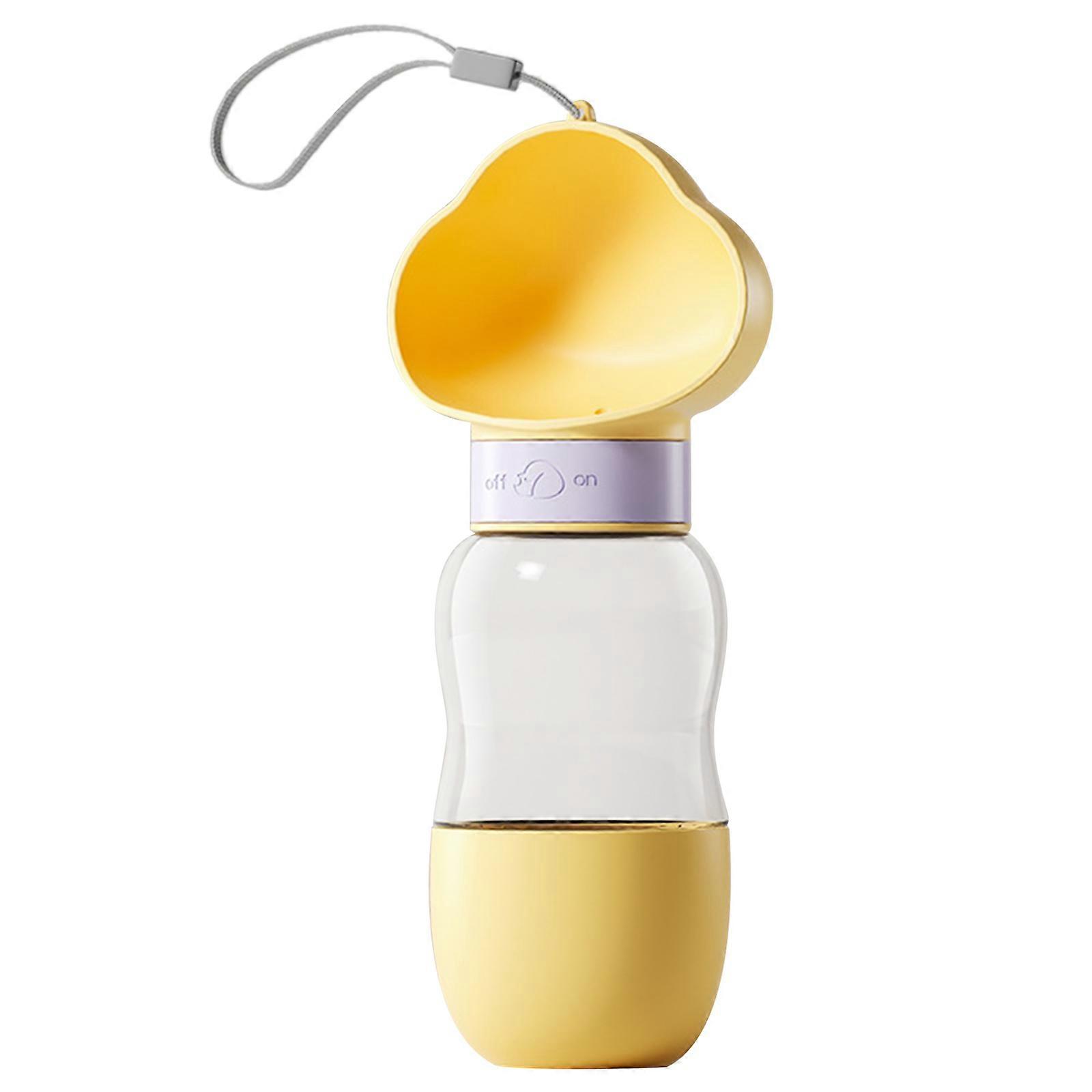 2 in 1 개 물병 누출 방지 산책 하이킹 여행 야외 산책 흰색/노란색/보라색 야외 산책 노란색