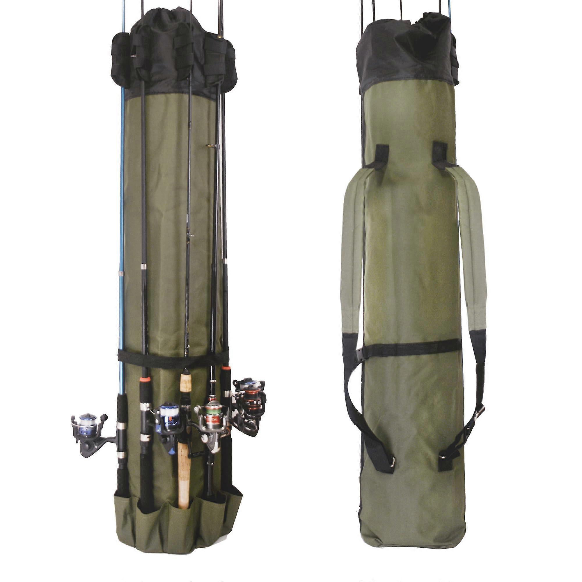 Double-Shoulder Fishing Rod Bag for Men, Durable Waterproof Design, Padded Storage, Fits Multiple Rod Sizes