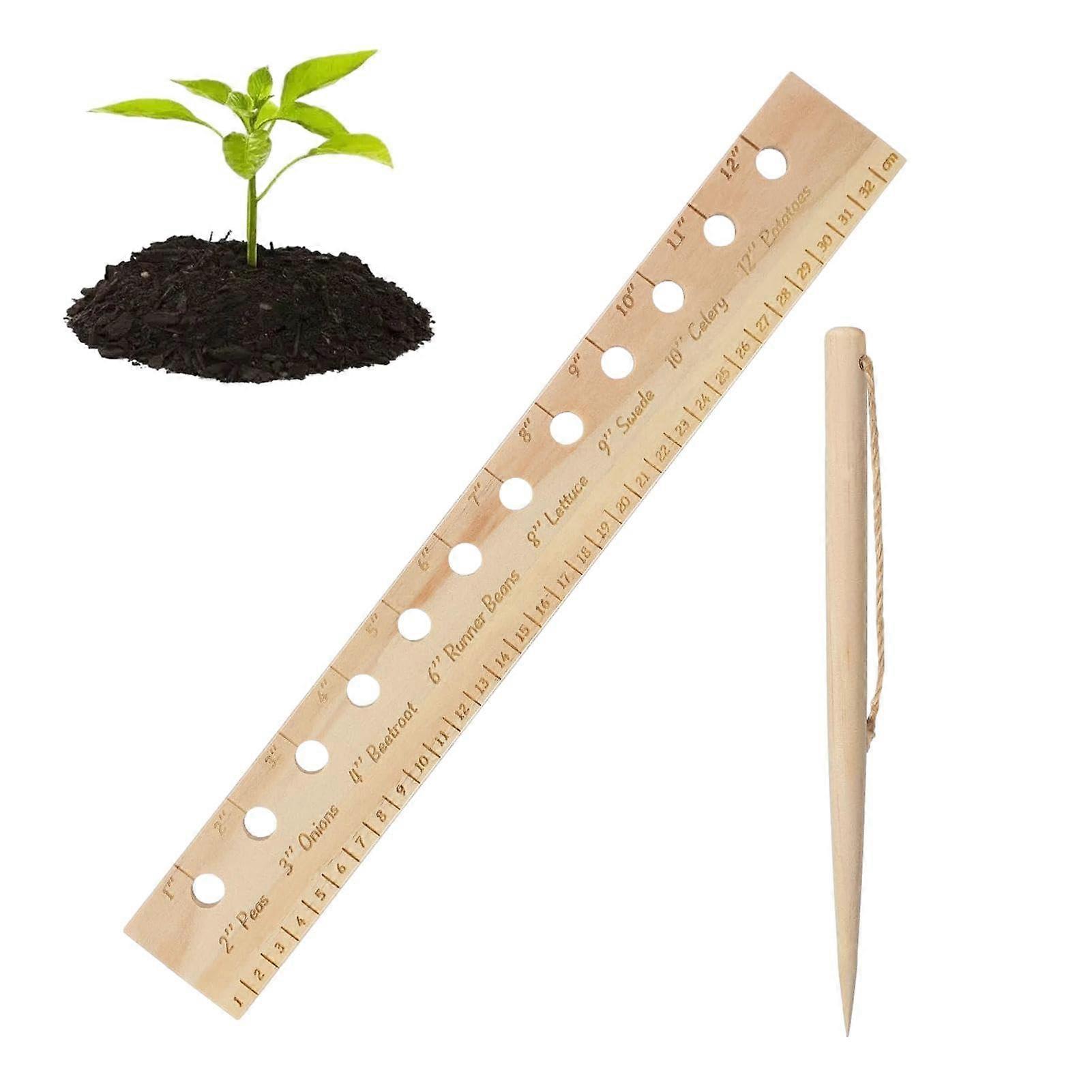 Wooden Garden Spacing Ruler for Vegetable Gardens
