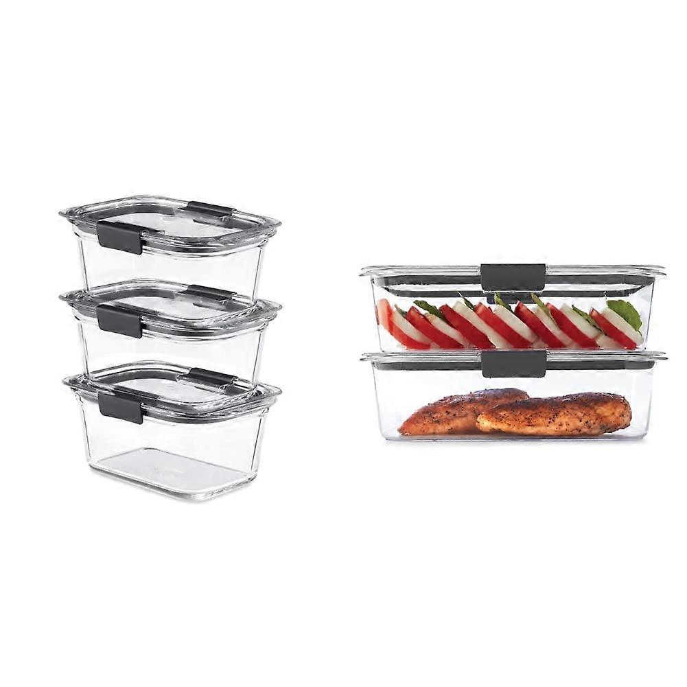 3 Pack Clear Food Containers for Storage 4.7-Cup Size