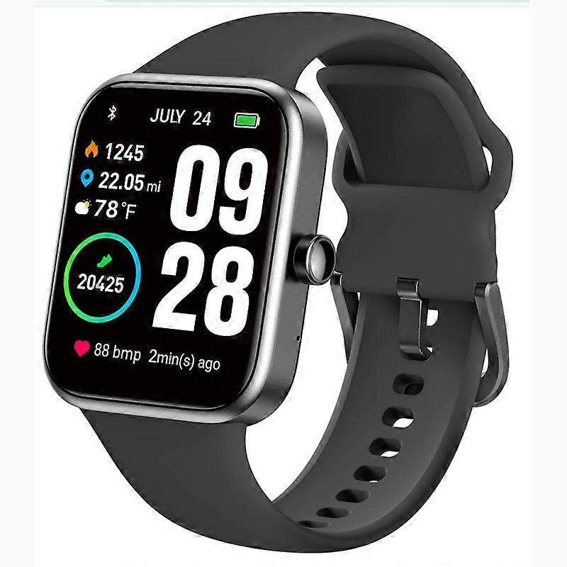 Smartwatch with Bluetooth Calling, Heart Rate Monitoring, Sleep Tracking, and Outdoor Sports Modes(Black)