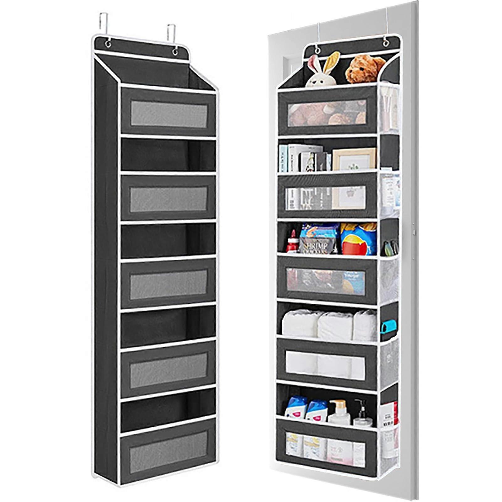 Door organizer storage, 5 large capacity pockets and 2 hooks 5 shelves hanging door organizer