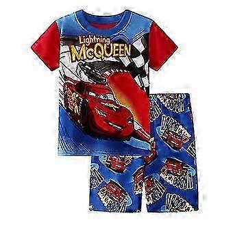 4-7 Years Kids Pyjamas Cars Lightning McQueen Printed T-shirts Tops + Shorts Nightwear Loungewear Sleepwear Outfits Sets