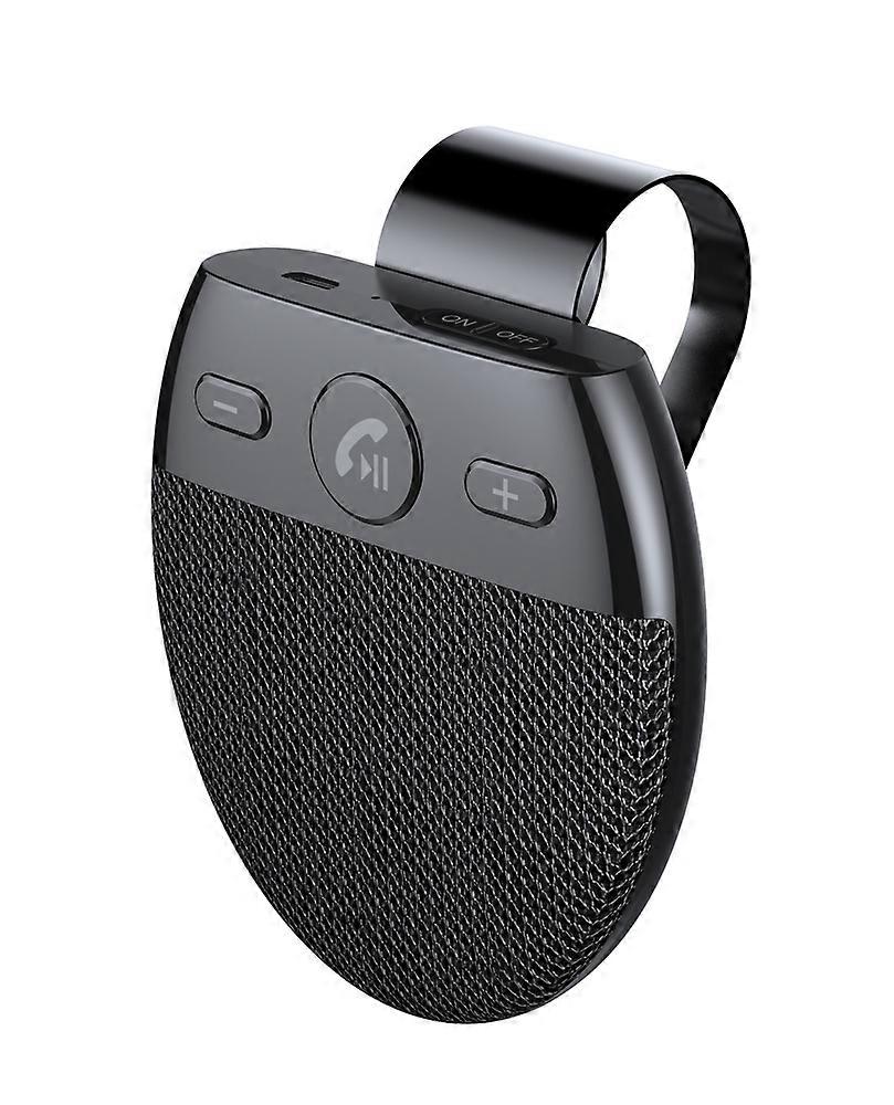 Hands Free Car Bluetooth Speaker with Visor Clip, Support for Two Phones, Auto On, Voice Assistant, Wire-Free Type-C Charging Car Phone Speaker
