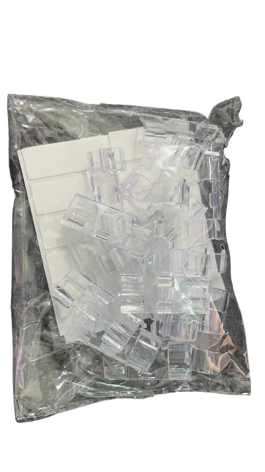 Wire Manager Wire Fixer Snap Clip No-Punch Self-Adhesive Mesh Wire Alignment Artifact Transparent Small Large Plus Size 32pcs