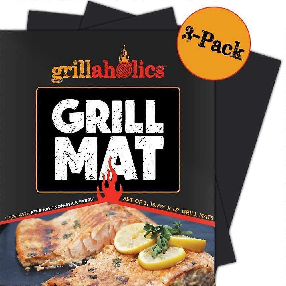 Grill Mat  Set of 3 BBQ Grill Mats  Non Stick, Reusable and Dishwasher Safe
