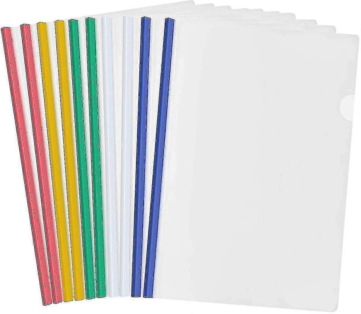 10 Sheets Plastic A4 Sliding File Folder, Clear Report Covers Folder With Sliding Bar Bind