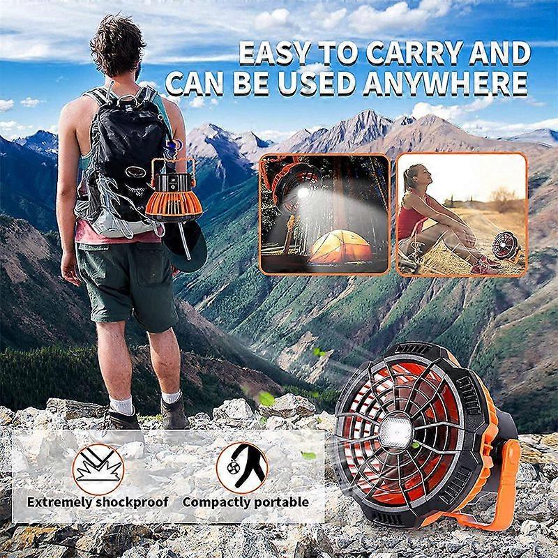Outdoor Camping Tent 3 In 1 Fan With Led Light,rechargeable Function With Remote Control
