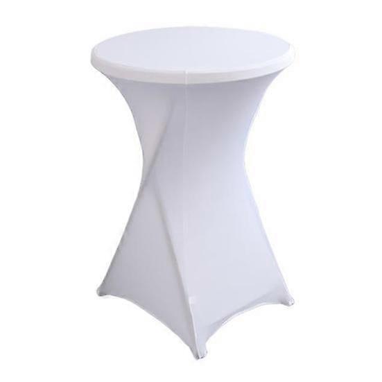 Cocktail Table Cover Solid Color Design High Elastic Oil-Proof Universal Fit Simple Installation Round High Top Table Cloth
