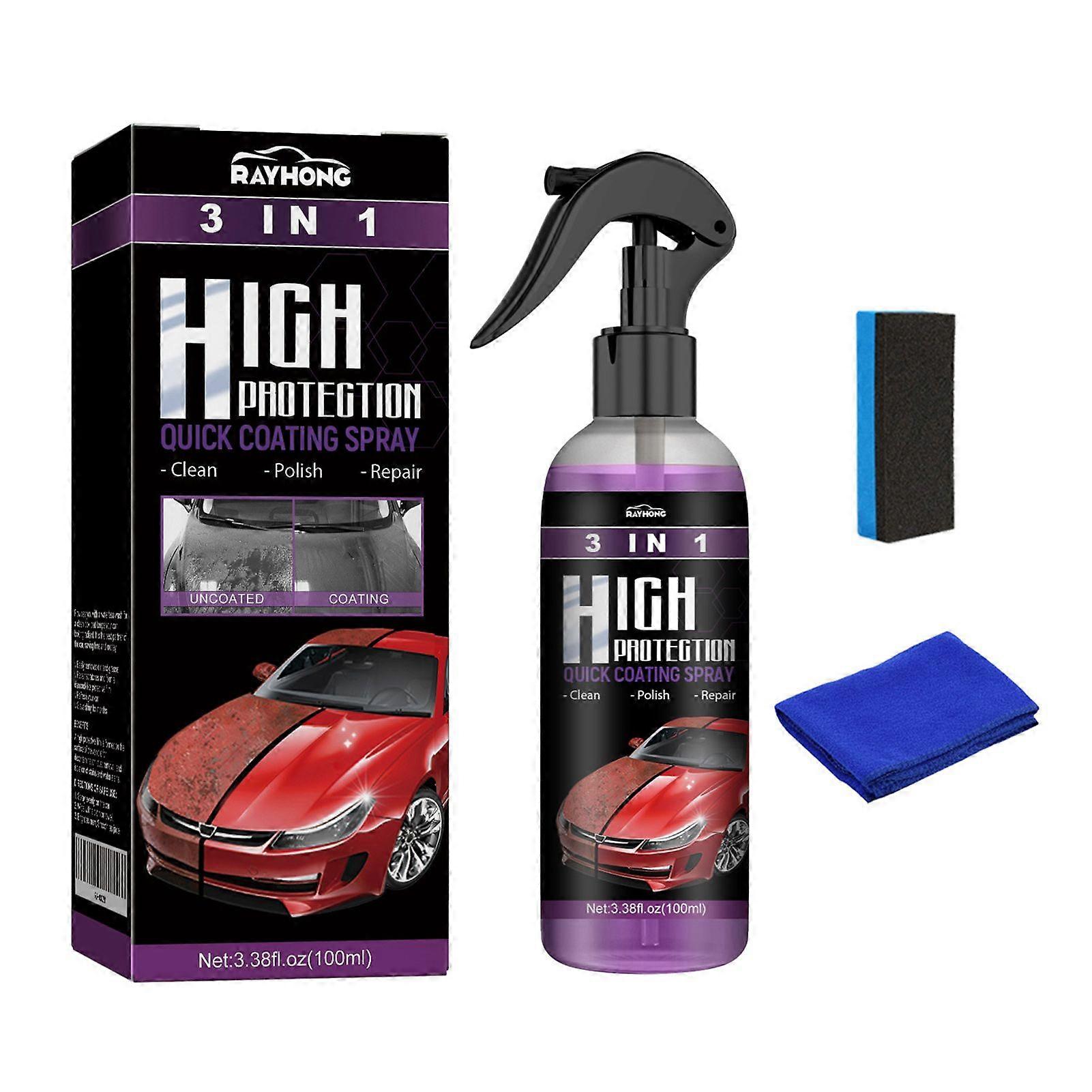 3 in 1 Ceramic Car Coating Spray Waterproof Auto Polish Renewal Agents for Car Care SUV Truck Vehicle Cleaning