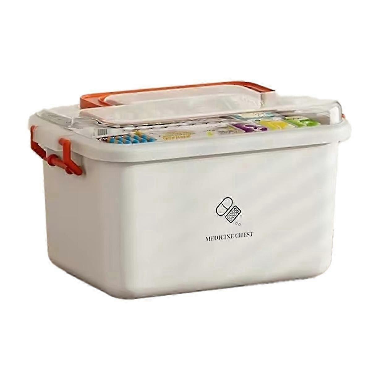Large Capacity Portable Medicine Box,Multi-Layer Plastic Medicine Storage Box, Multifunctional Portable Kit