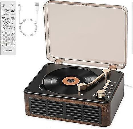CD Player with Speakers HiFi Stereo Sound for Home,Bluetooth Retro Wood CD Music Players FM Radio with Remote Control,Support USB & AUX Playback