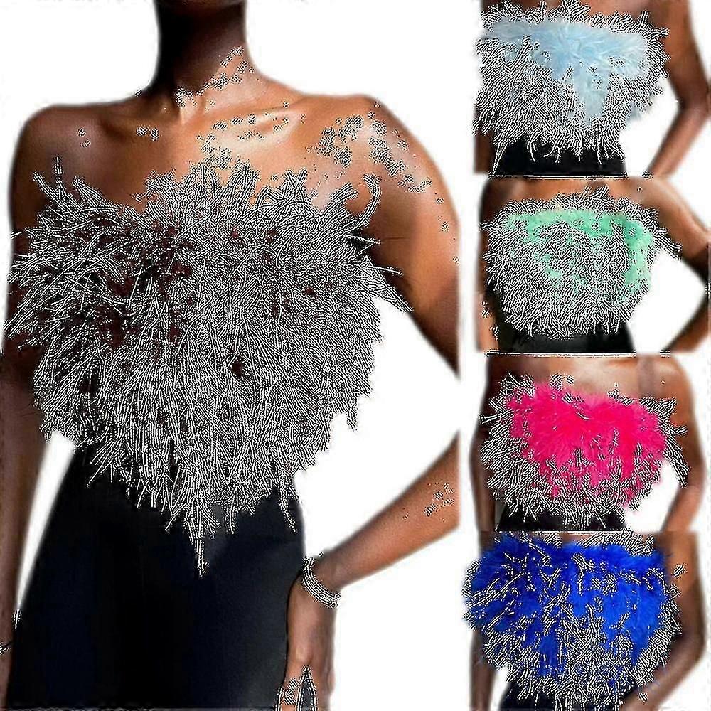 Femmes Mode Fluffy Multicolored Bralette Top H A