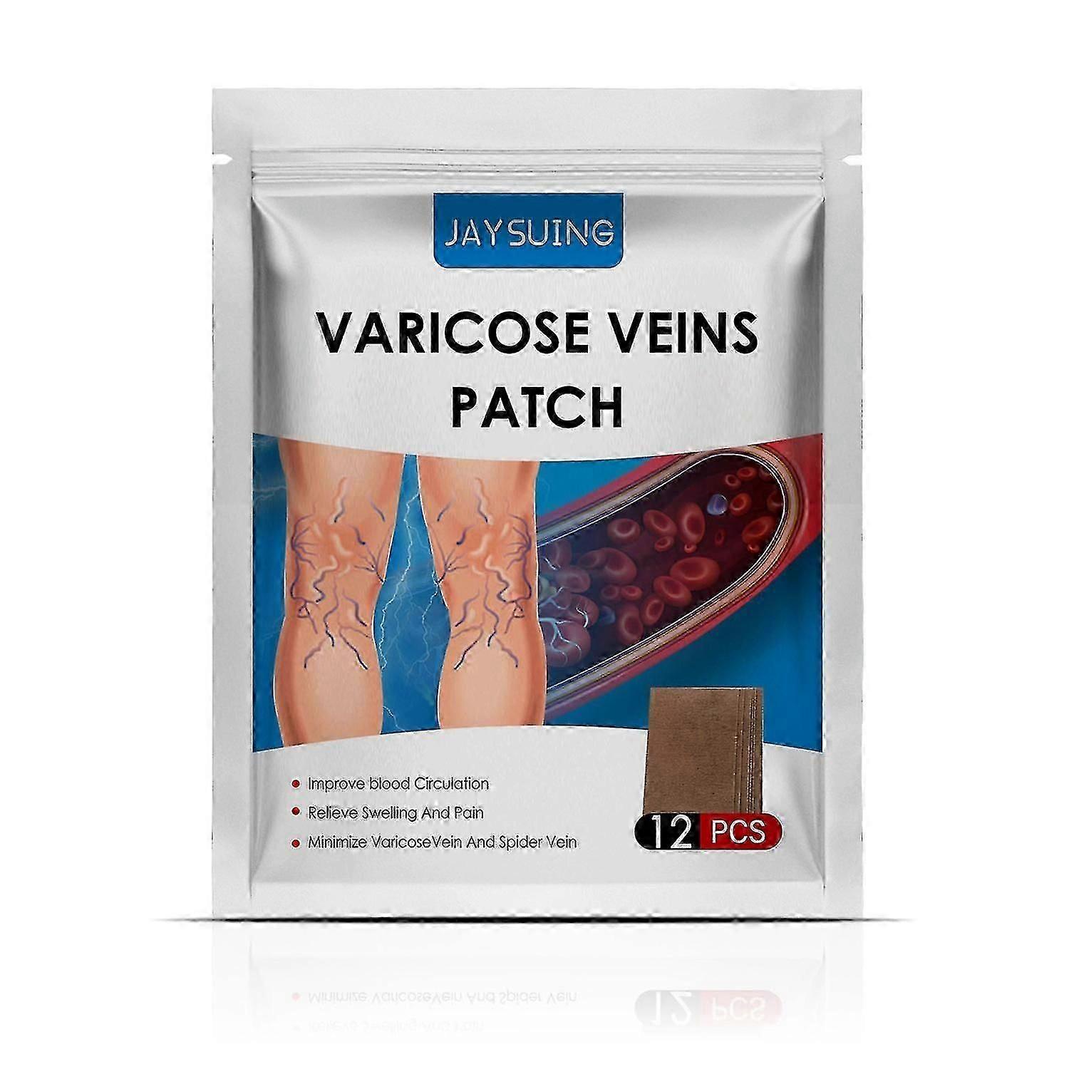JAYSUING 12Pcs Varicose Veins Patches Skin-friendly Non-toxic Improve Varicosity Dredge Vein Relieve
