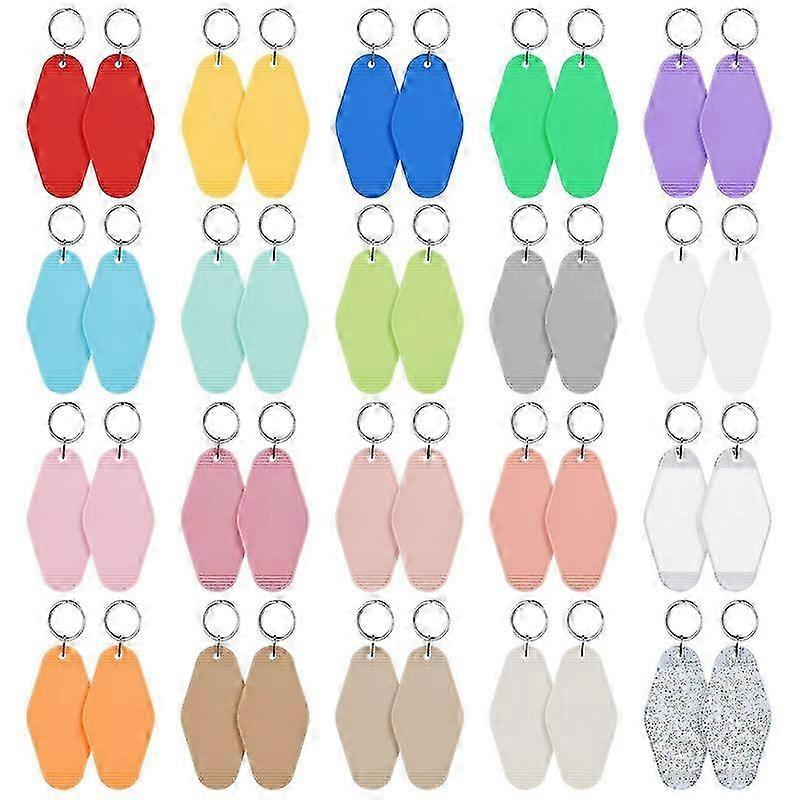 Hotel Rhombus Motel Keychain Keychain Blank with Key Rings,Plastic