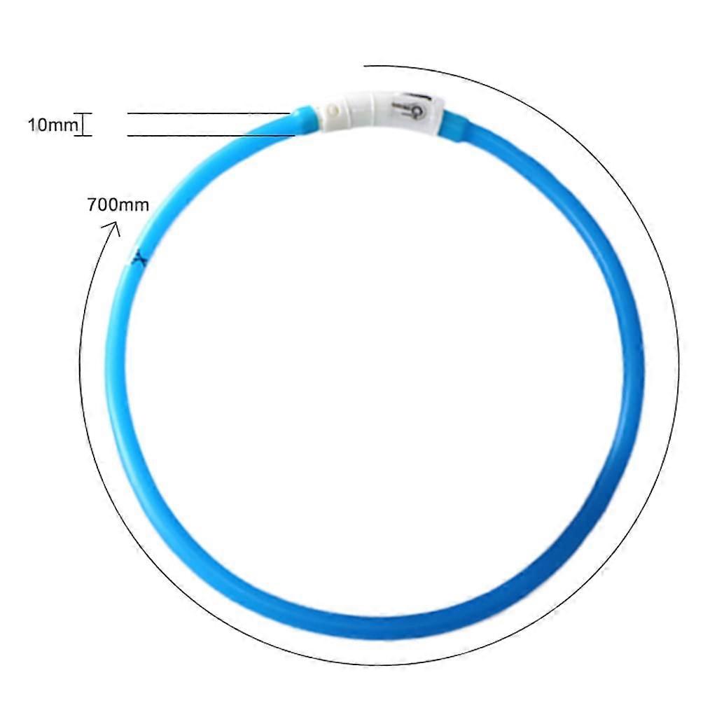 Led Luminous Collar Dog Collar Usb Rechargeableadjustable Lengthblue