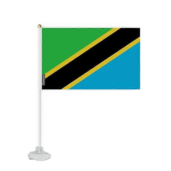 Flag - Mini - Tanzania - 14 x 21 cm - Polyester - Suction cup included