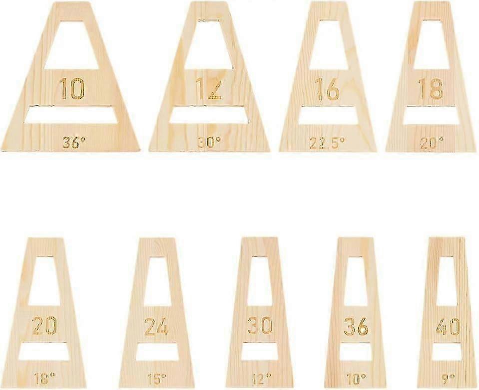 9 stk. segmenterte bollewedges, mandelhvit, trapesformet segmentert bollekileverktøysett for segmentert bollelaging, jigg, slede, tredreiing, 5 mm tykkelse